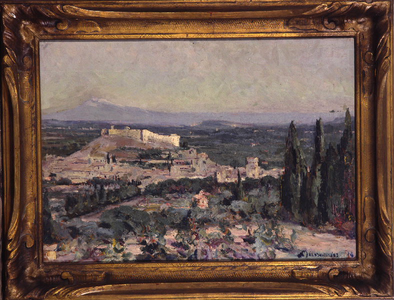 Villeneuve-lès-Avignon depuis la route de Pujaut