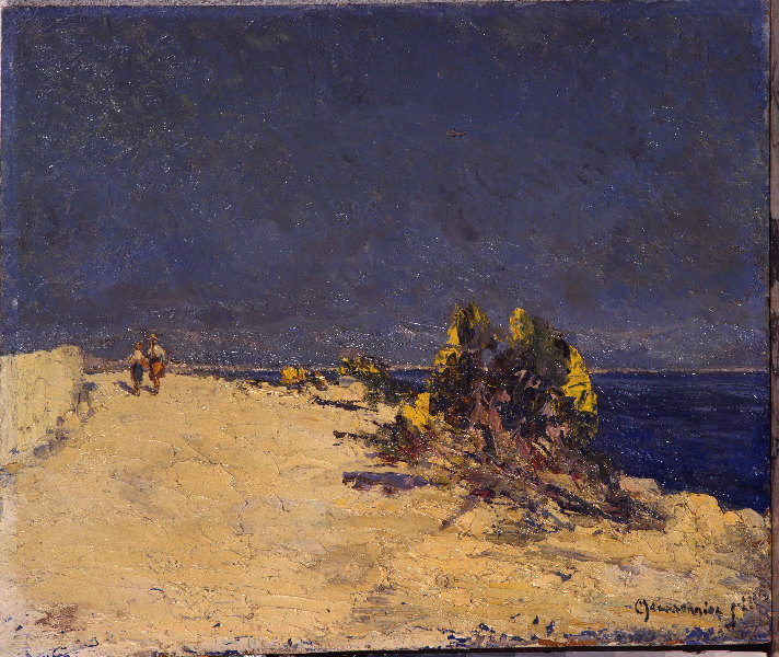 Le chemin blanc sur les bords de la Méditerranée