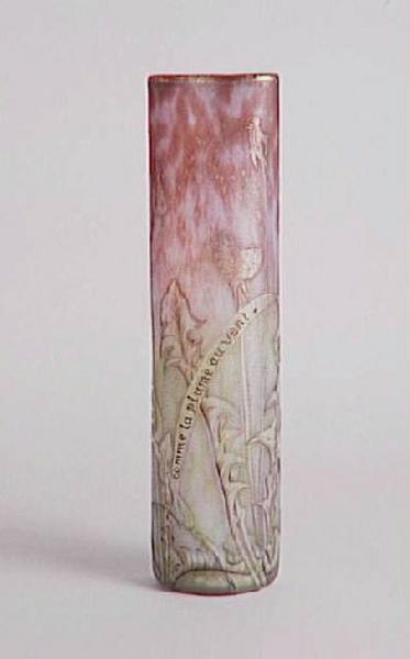 Vase Chandelles. Comme la plume au vent ; Porte-bouquet cylindrique trilobé. Décor de chandelles