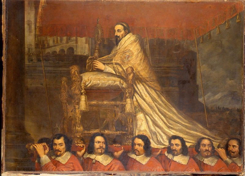 Le Pape Alexandre VII porté à la procession du Corpus Domini