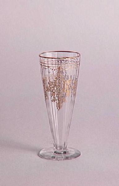 Flûte à champagne service Trianon. Décor I bis ; Flûte à Champagne, taillé en plein, décor I bis (Appellation Daum)