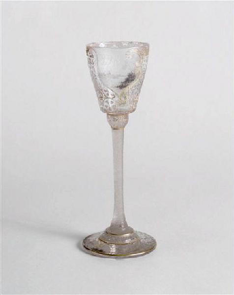 Verre à vin du Rhin. A décor de paysage