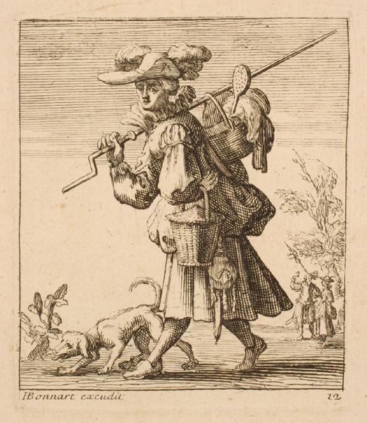 Personnage précédé d'un chien (Pièce en hauteur)