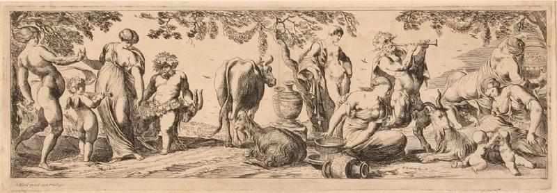 Triomphes marins et des épisodes bachiques : Repos de Silène ; Repos des faunes