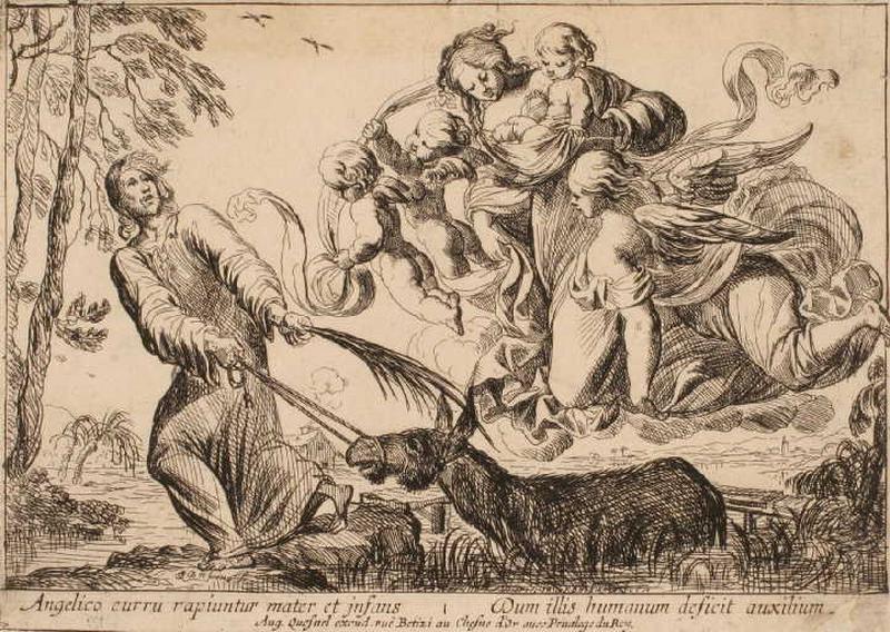 Vierge et l'Enfant survolant le marais ; Saint Joseph sortant l'âne du marais