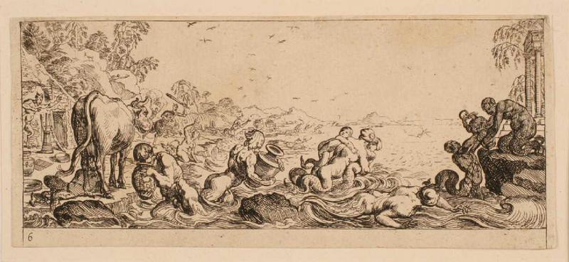 Ensemble dit Petites frises : Satyres soignant le troupeau des nymphes ; Triomphes marins 6