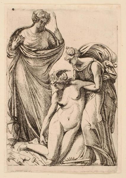 Génie de la Sculpture soutenu par l'Etude sous la bienveillance de la France