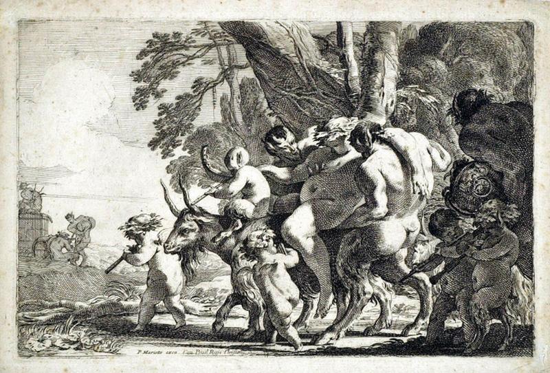 Recueil de diverses Bacchanales : Bacchanale au Silène ivre monté sur un bouc