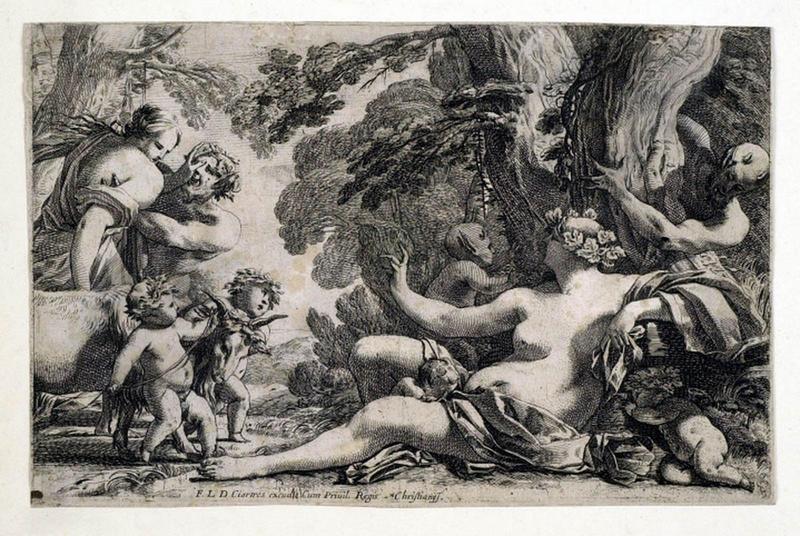 Recueil de diverses Bacchanales : Bacchanale à la bacchante faisant un geste
