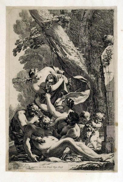 Recueil de diverses Bacchanales : Bacchanale au Silène ivre à terre