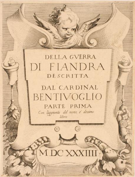 Titre ; Cartouche timbré d'une tête de chérubin