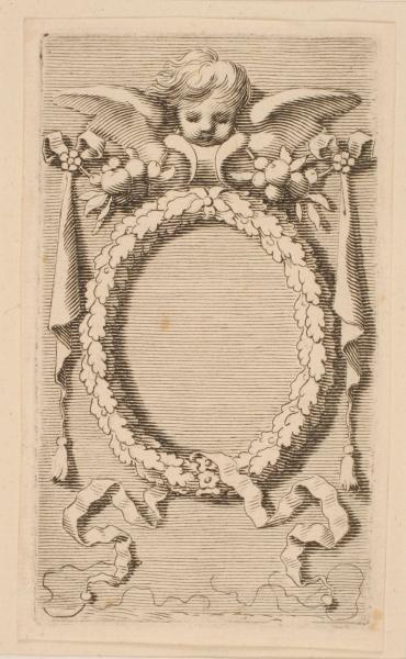 Titre-frontispice ; Médaillon circulaire timbré d'une tête d'ange
