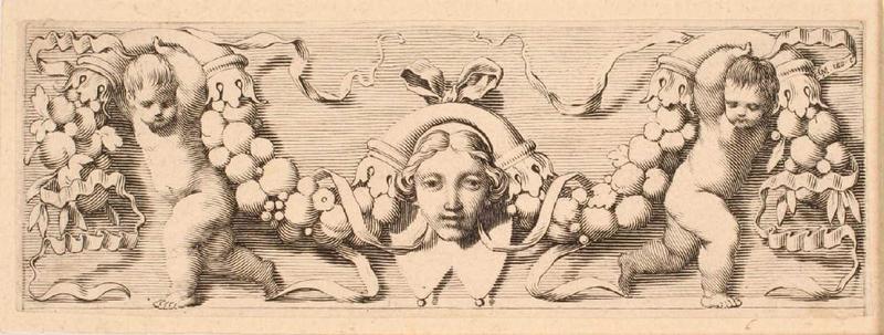 Bandeau orné d'un masque féminin enrubanné