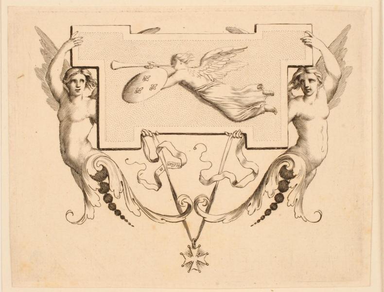 Cul-de-lampe orné de la figure de la Renommée (Cul-de-lampe dessiné pour l'Imprimerie royale)