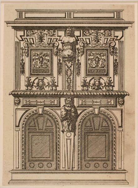 Crédence à deux niveaux à deux vantaux
