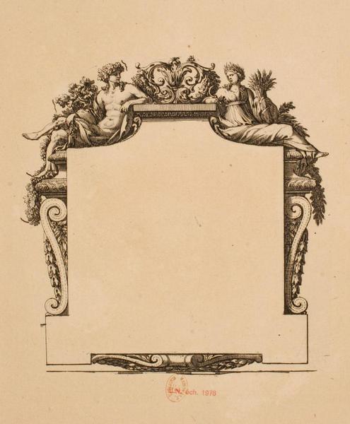 Cartouche flanqué de l'Automne et de l'Eté
