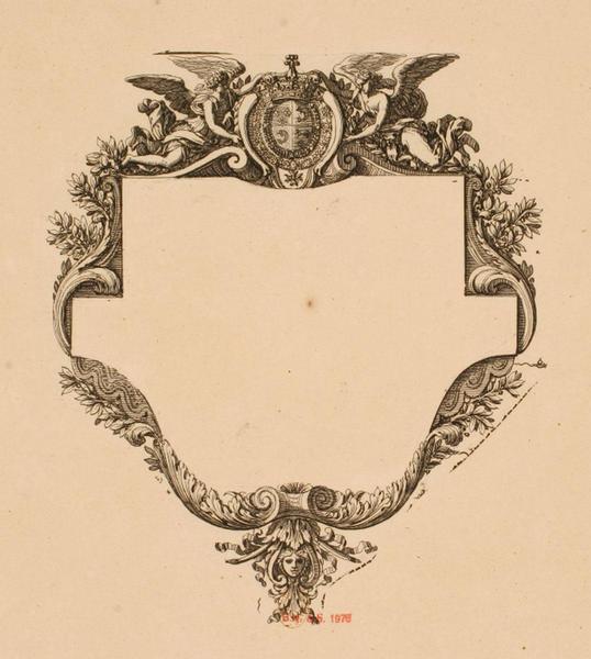 Cartouche aux armes du Dauphin de France