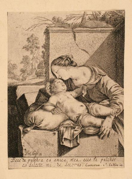 Vierge à l'Enfant au coussin