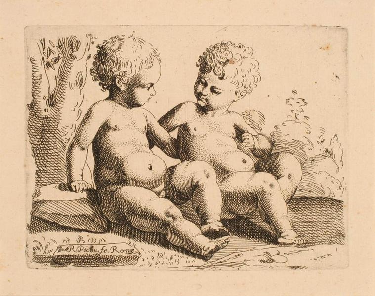 Deux enfants assis contre un arbre