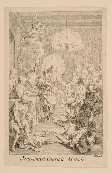 Jésus guérit les malades (de la suite de la Vie de Notre Seigneur Jésus Christ, 1720)