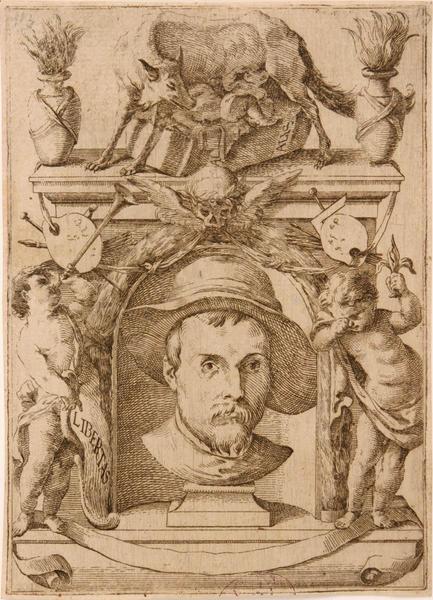 Portrait d'Annibale Carracci ; Au verso à droite et à gauche, un enfant gravé en manière de sanguine