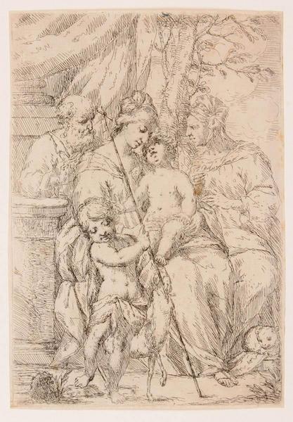 Sainte Famille avec le petit saint Jean portant une croix