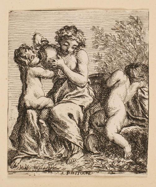 Bacchante et deux enfants