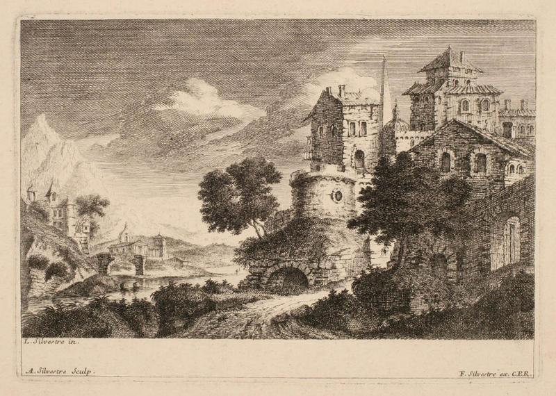 Paysage montagneux avec village et château