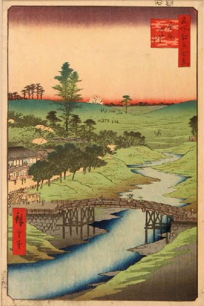 Cent vues de sites célèbres d'Edo : La rivière Furukawa à Hiroo