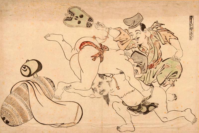 Combat de sumo (Trois dieux de bonheur )