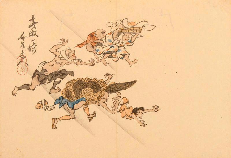 Cinq personnages courant