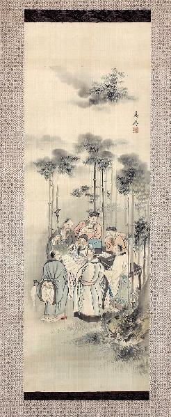 Les Sept sages dans la forêt de bambous (Sans titre sur le rouleau)