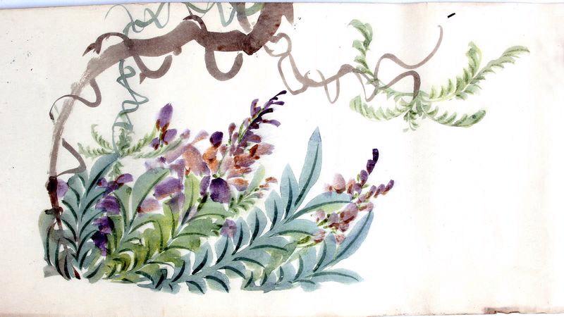 Boîte à encre de Chine formant un makimono