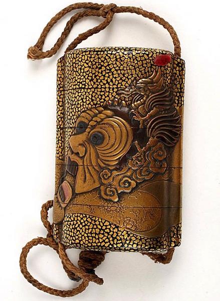 Inro au masque de théâtre