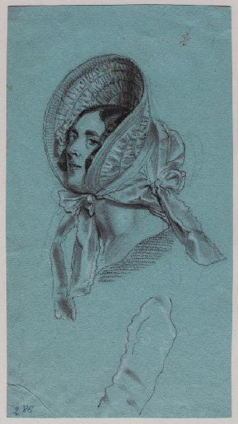 Jeune femme au chapeau de satin