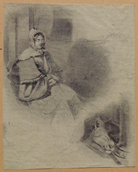 Henriette endormie sur une chaise et tête de chat dormant