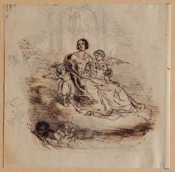 Grandville face à son fils Georges ayant une apparition de Henriette, Ferdinand et Henri