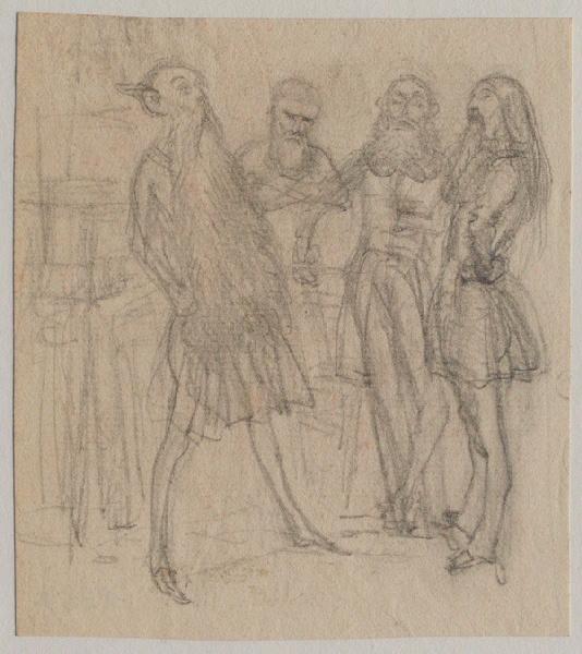 Quatre dandys à longues barbes