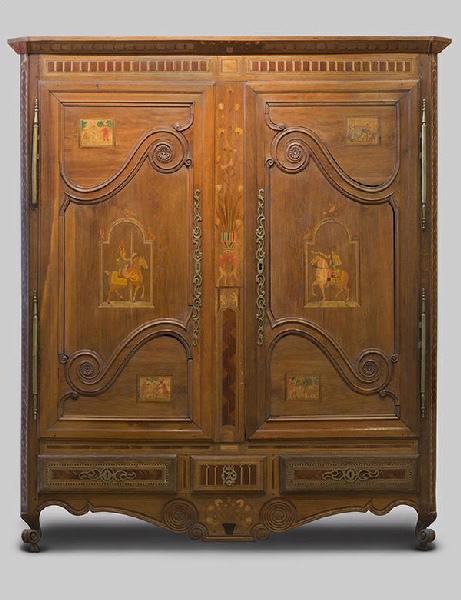Armoire 'aux deux empereurs' (titre d'usage) ; Armoire, travail lorrain [...] (titre de l'inventaire)
