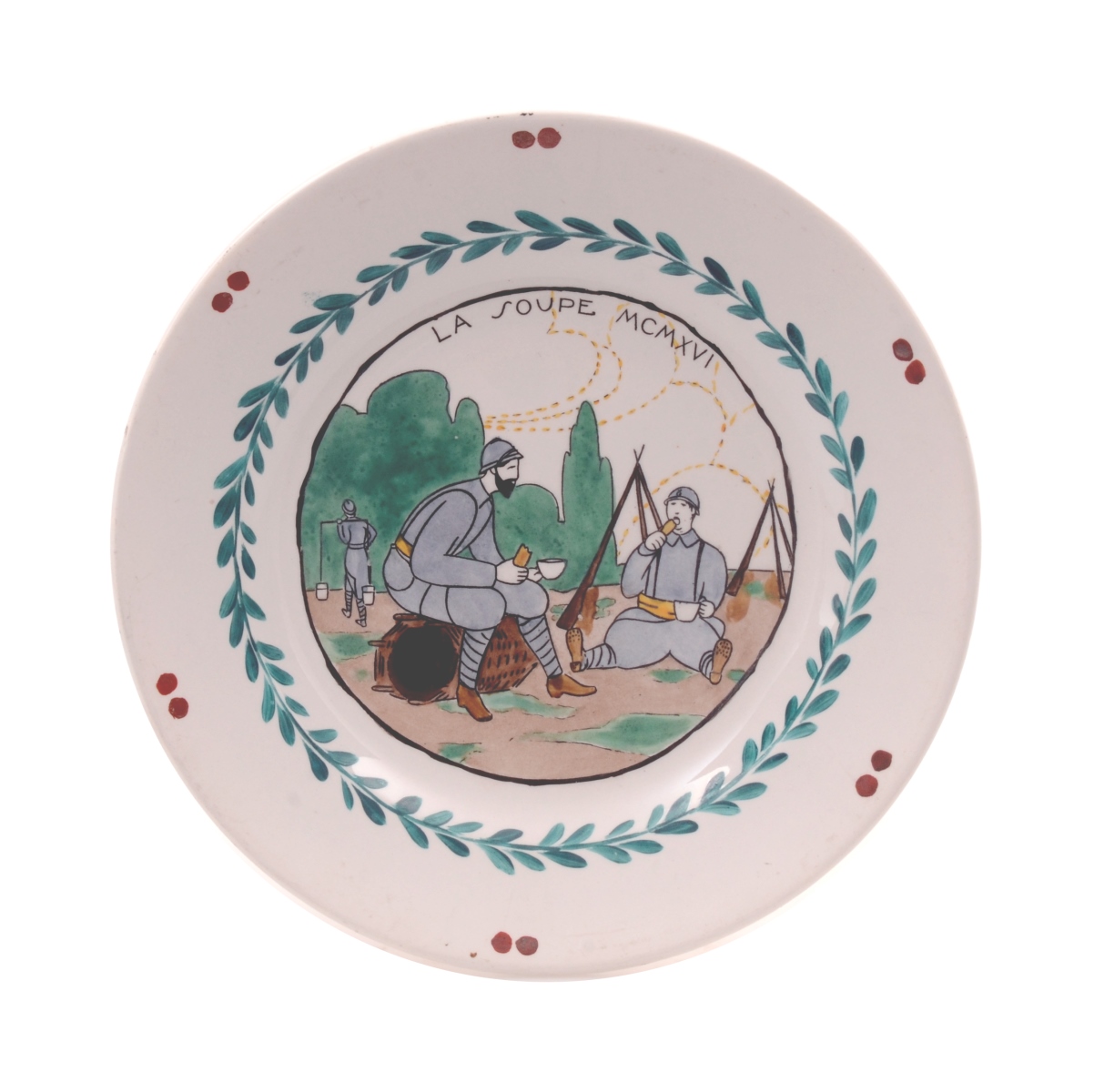 Guerre de 1914-1918 (Titre de la série) ; La soupe MCMXVI (Titre de l'assiette)