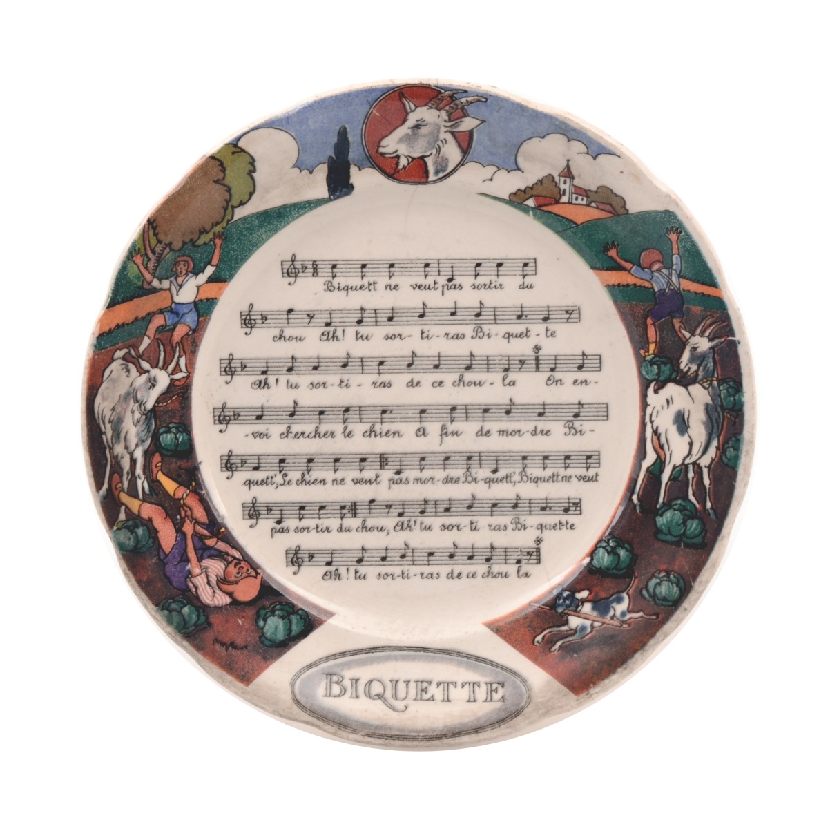 Chansons et rondes de France [1] (Titre de la série) ; Biquette (Titre de l'assiette)