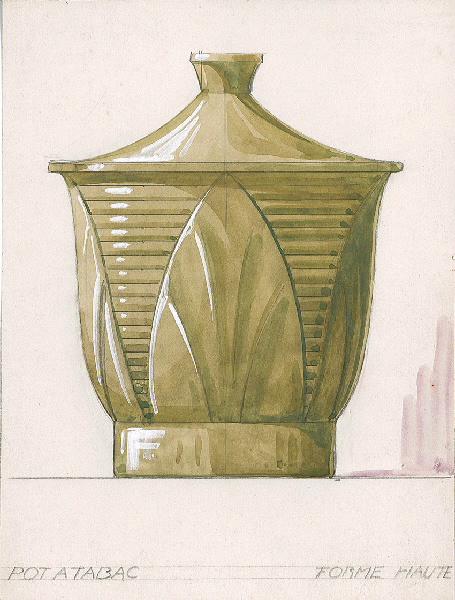 Projet de décor d'un pot à tabac, forme haute