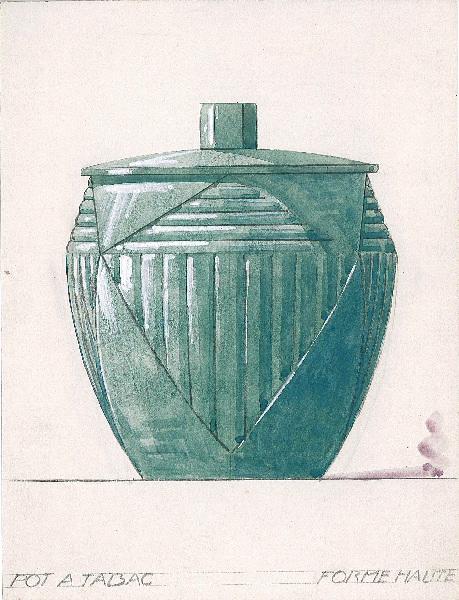 Projet de décor d'un pot à tabac, forme haute