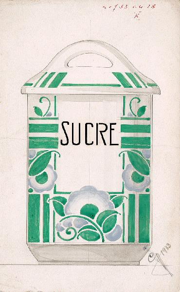 Projet de décor pour un pot à sucre