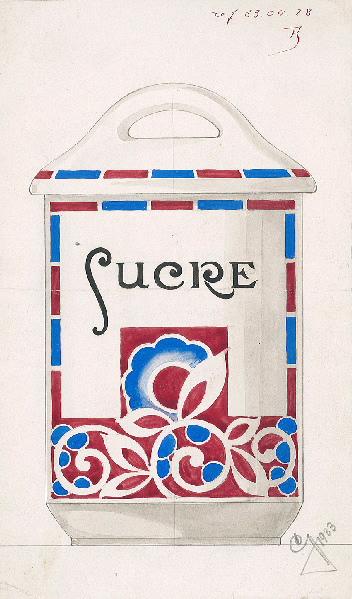 Projet de décor pour un pot à sucre