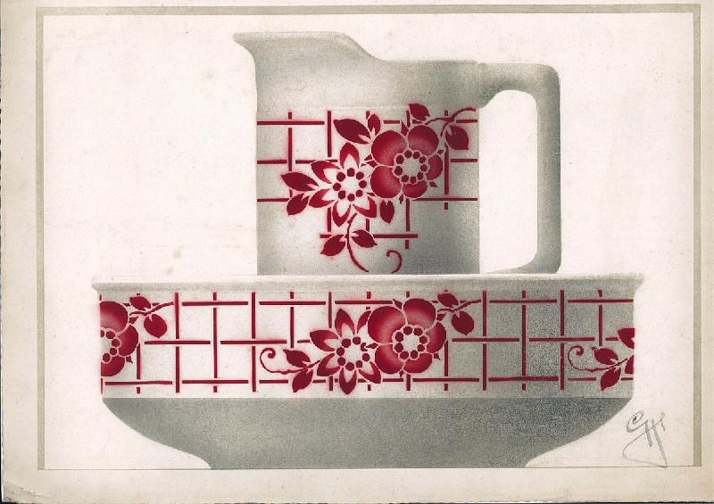 Projet de décor pour une garniture de toilette