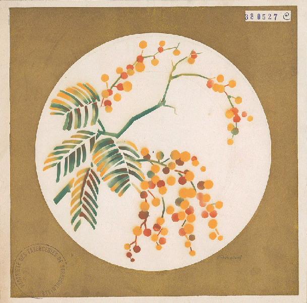 Projet de décor au pochoir pour une assiette