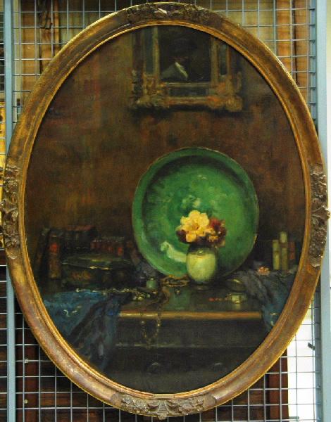 Nature morte au plat vert