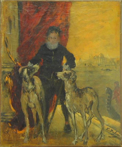 A Venise, petit page aux deux lévriers