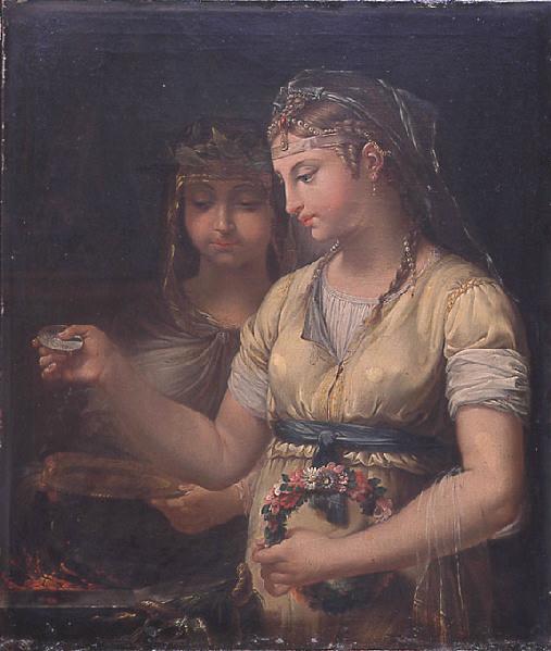 Deux vestales préparant un sacrifice